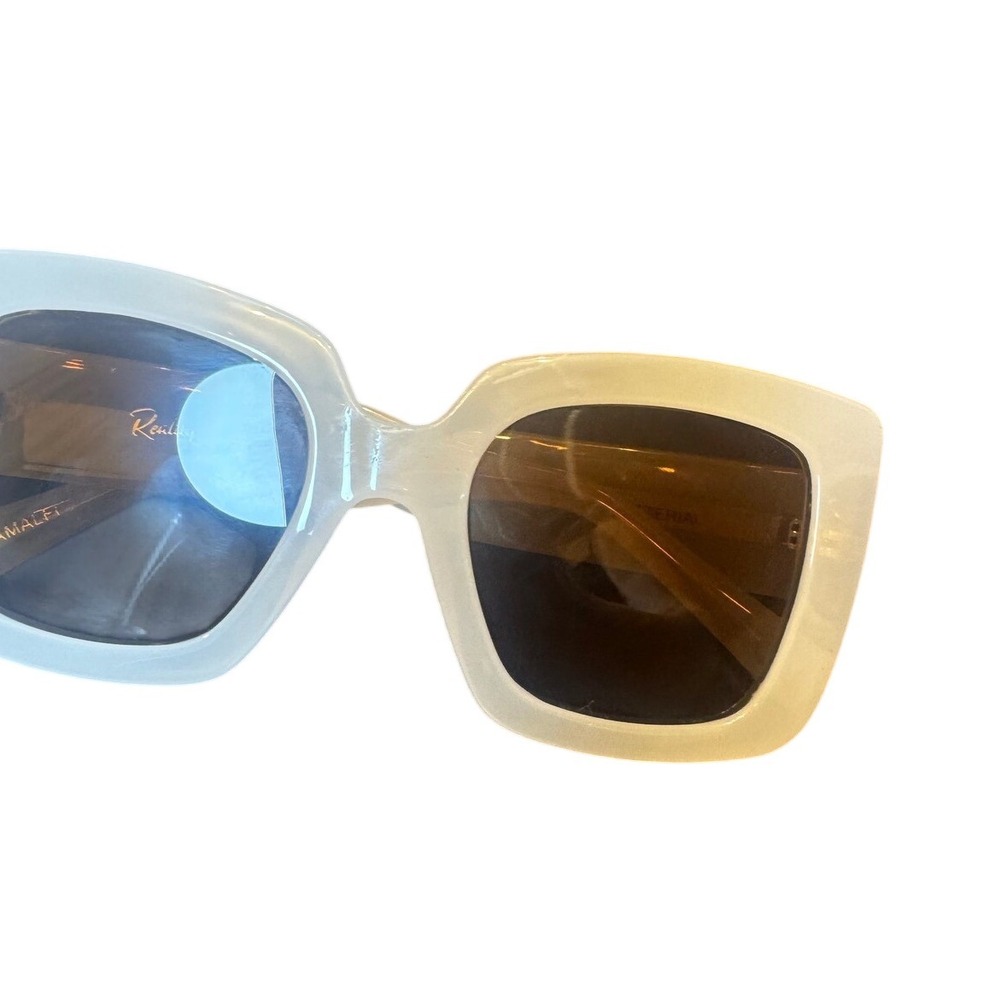 Reality Eyewear Amalfi Sunglasses Oversized Square Frosted Crystal Clear Acetate